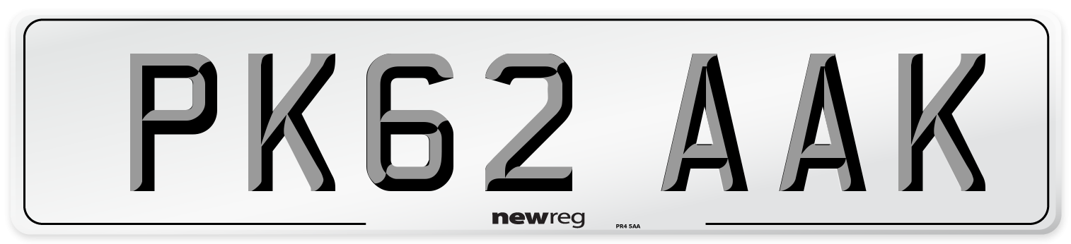 PK62 AAK Number Plate from New Reg